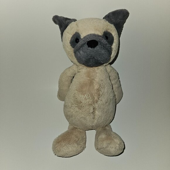 Jellycat Bashful Pug Puppy Dog Plush Tan Gray Stuffed Animal Toy Lovey Soft